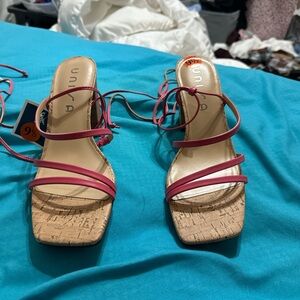 Pink Lace up the leg Heals